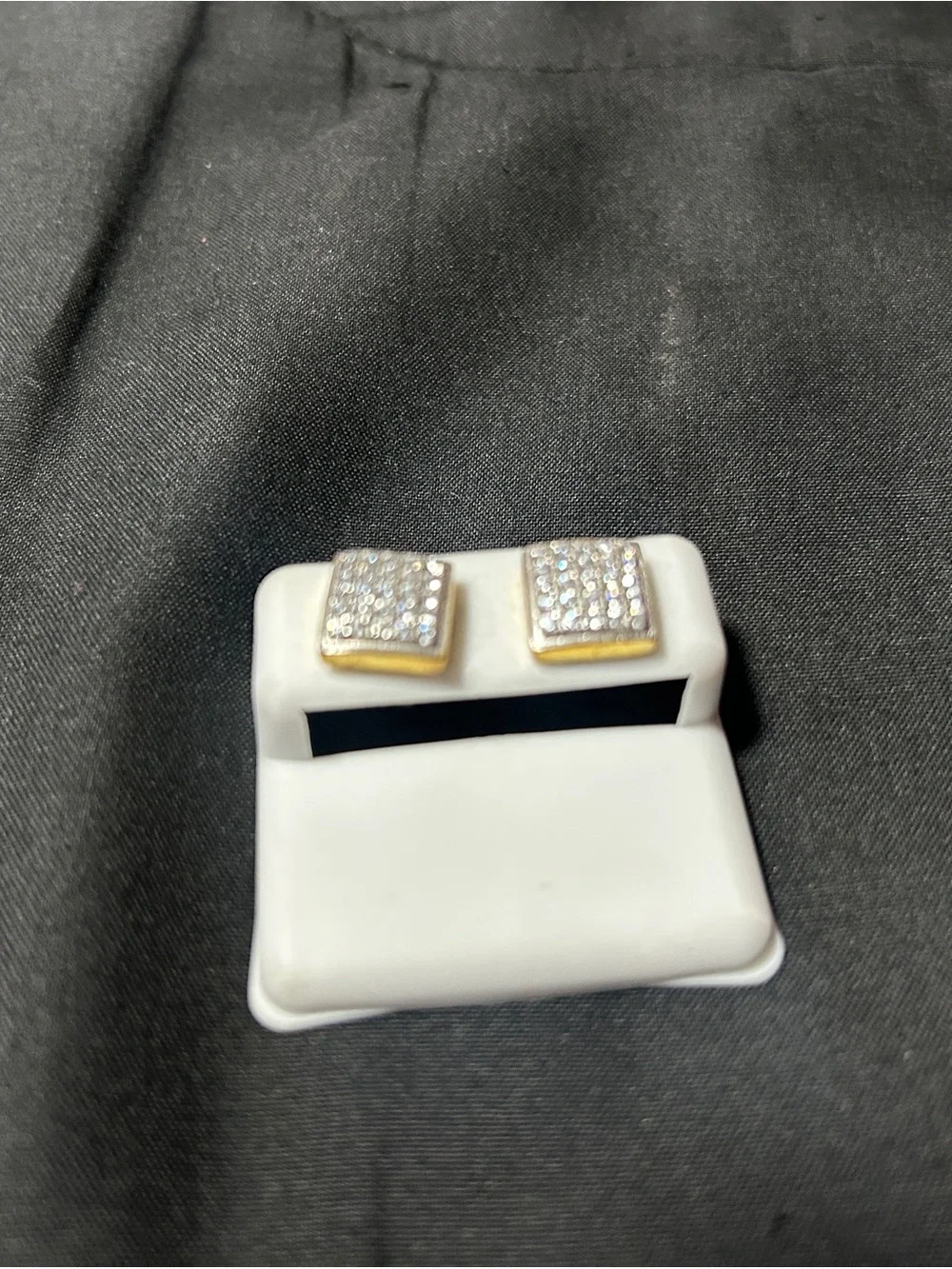 Gold-Tone Square Stud Earrings